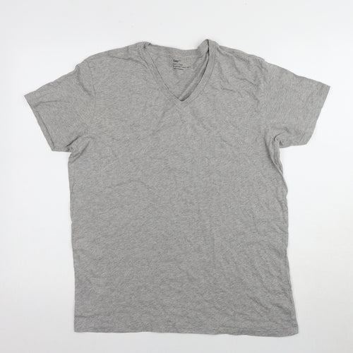 Gap Grey V-Neck Men's Cotton T-Shirt, Size S