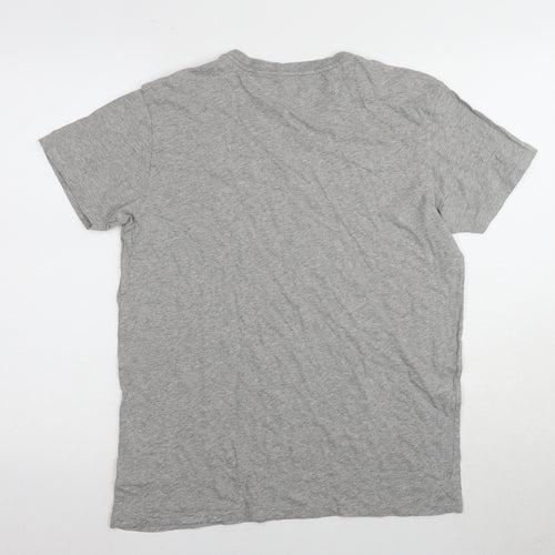 Gap Grey V-Neck Men's Cotton T-Shirt, Size S