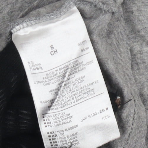 Gap Grey V-Neck Men's Cotton T-Shirt, Size S