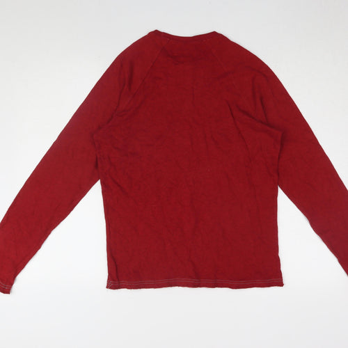 Gap Men's Red M Long Sleeve Crew Neck T-Shirt
