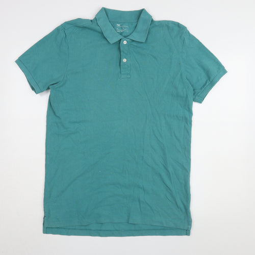 Gap Men's Green Polo Shirt Large Short Sleeve Cotton