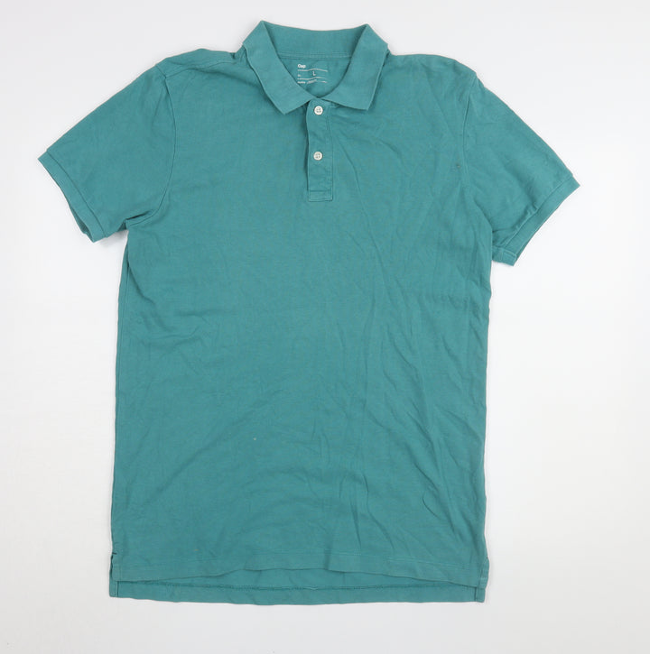 Gap Men's Green Polo Shirt Large Short Sleeve Cotton