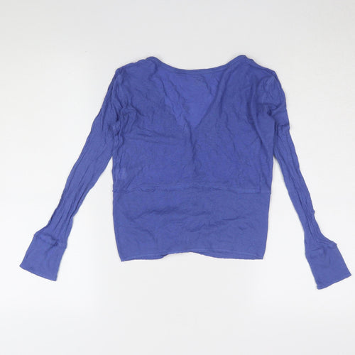 GAP Women's Blue XS Button-Up V-Neck Top