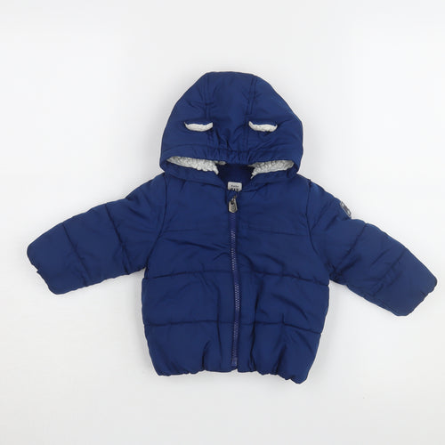 Gap Unisex Baby Blue Puffer Jacket 6-12 Months