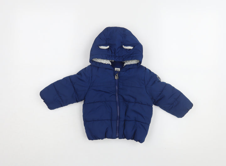 Gap Unisex Baby Blue Puffer Jacket 6-12 Months