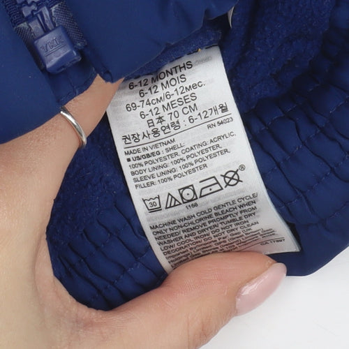 Gap Unisex Baby Blue Puffer Jacket 6-12 Months