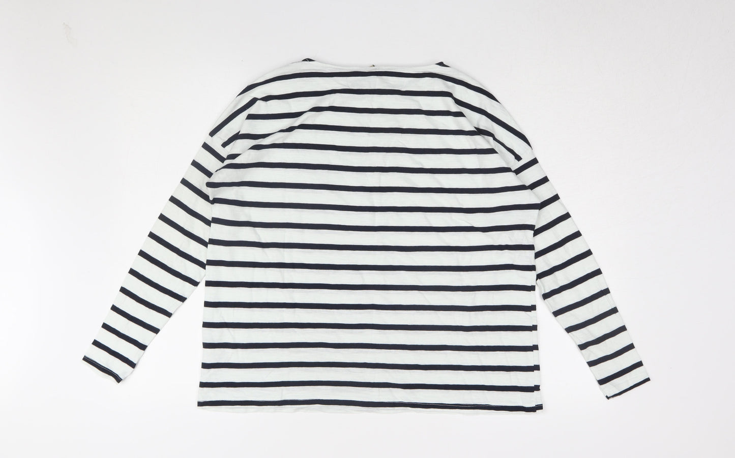 Soyaconcept Women's Black Striped Boat Neck T-Shirt S