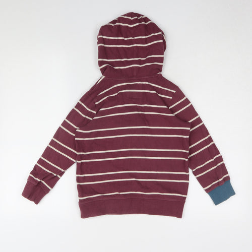 Joules Boys Wine Striped Henley Hoodie, Size 8 Years