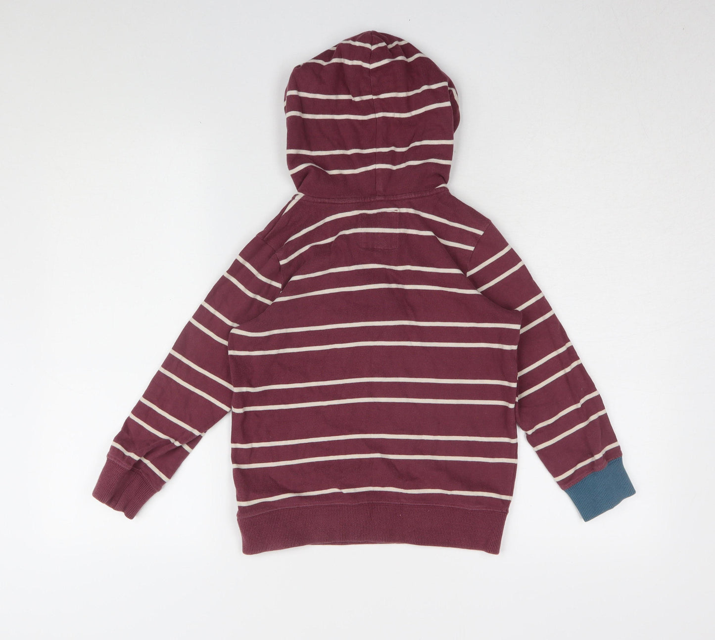 Joules Boys Wine Striped Henley Hoodie, Size 8 Years