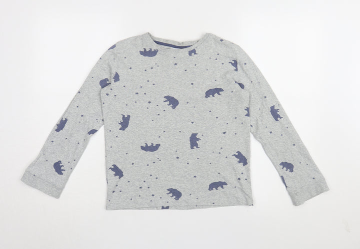 The Little White Company Boys Grey Animal Print Long Sleeve T-Shirt