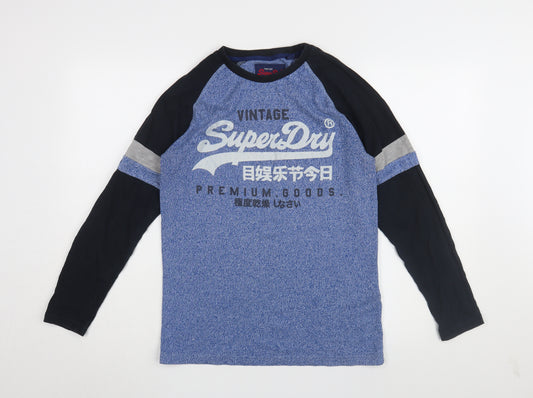 Superdry Men's Blue Vintage Long Sleeve T-Shirt, M