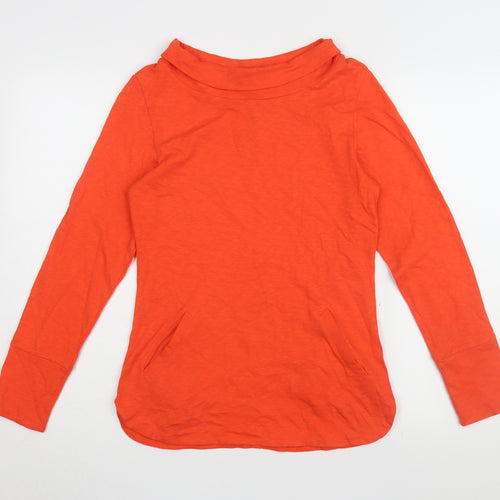 White Stuff Women's Orange Cotton Boat Neck Tee Size 6