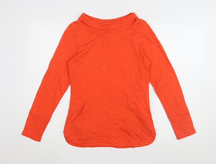 White Stuff Women's Orange Cotton Boat Neck Tee Size 6