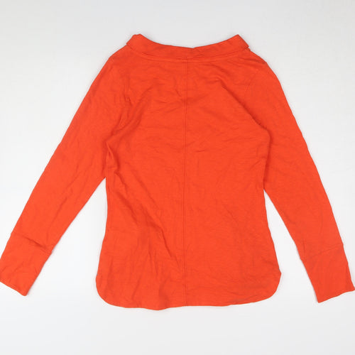 White Stuff Women's Orange Cotton Boat Neck Tee Size 6