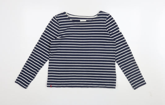 Joules Women's Blue Striped Jersey T-Shirt - Size 12