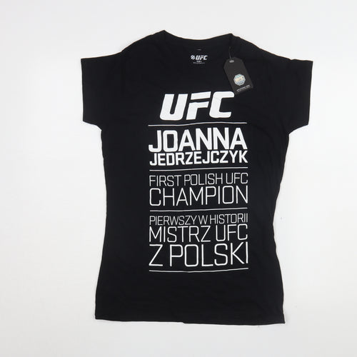 UFC Unisex Black Jersey T-Shirt L Crew Neck
