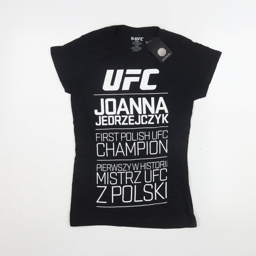 UFC Unisex Black T-Shirt, Size S, Casual Crew Neck