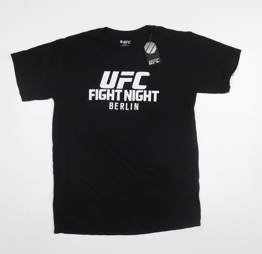 UFC Men's Black Graphic Print Sports T-Shirt Size L