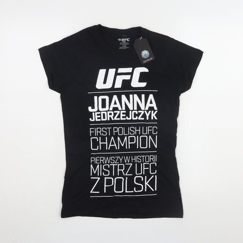 UFC Women's Black T-Shirt S, Sports Casual Top