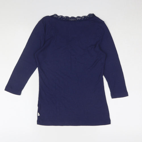 Night Owl Women's Blue Nightshirt M Lace V-Neck