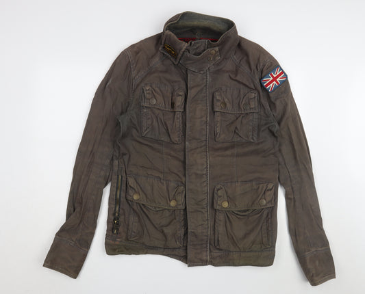 Superdry Men’s Brown Military Jacket L Zipped