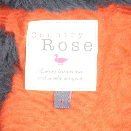 Country Rose Women's Navy Blue Fleece Jacket - Size L