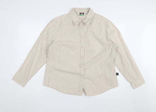 Hemp Women's Beige Button-Up Shirt Size 16