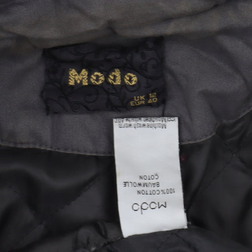 Mado Unisex Grey Parka Jacket Size 12 with Fur Trim