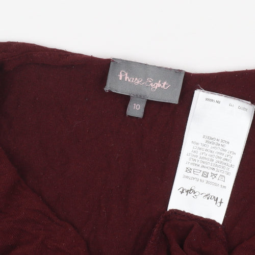 Phase Eight Women's Red V-Neck Blouse Size 10