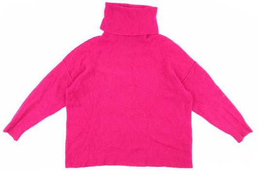 hush Women's Pink Roll Neck Wool Pullover Jumper, Size S