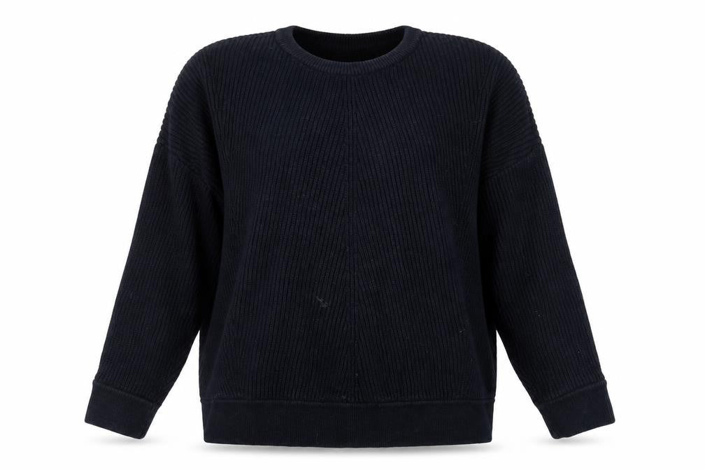 Front view of ELK Women's Black jumper, size 10, Crew Neck