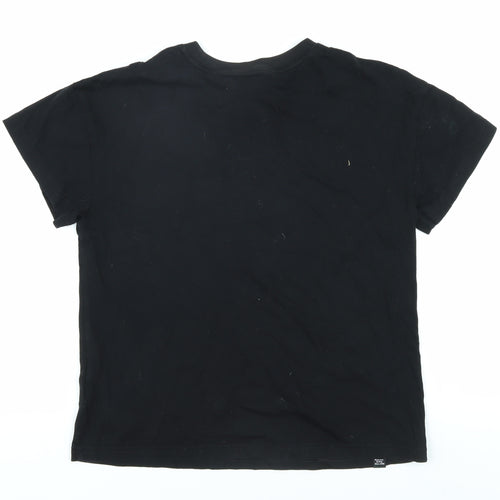 Puma Boys Black T-Shirt, Crew Neck, Logo, Size 13-14 Years