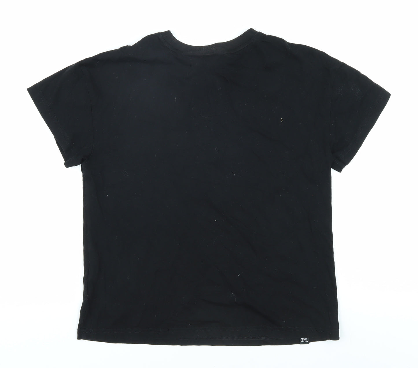 Puma Boys Black T-Shirt, Crew Neck, Logo, Size 13-14 Years