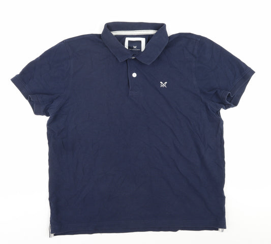 Crew Clothing Men's Blue Polo Medium