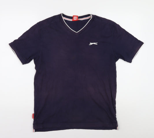 Slazenger Men's Blue V-Neck T-Shirt M