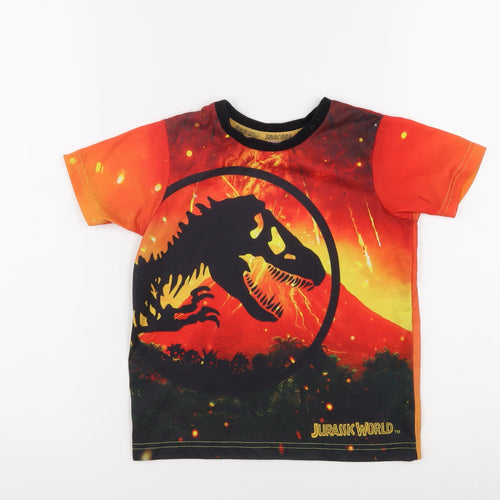 Boys Jurassic World Orange Dinosaur T-Shirt 3-4 Years