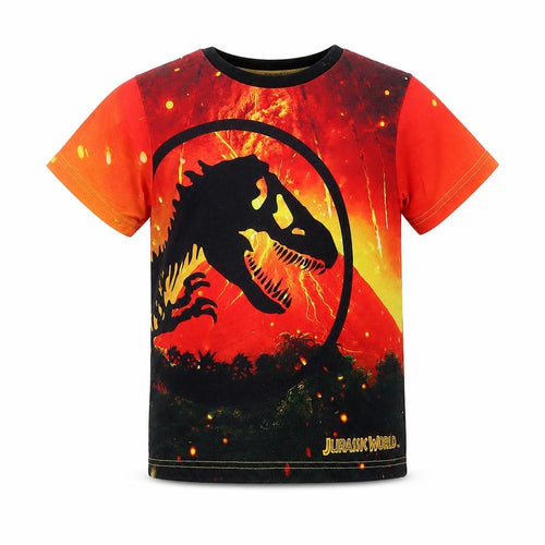 Boys Jurassic World Orange Dinosaur T-Shirt 3-4 Years