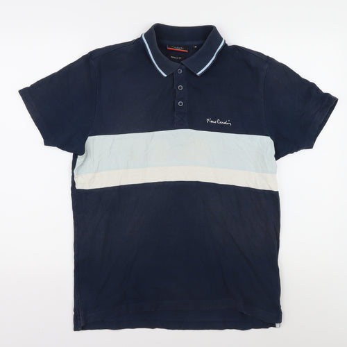 Pierre Cardin Men's Medium Blue Colourblock Polo Shirt