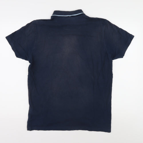 Pierre Cardin Men's Medium Blue Colourblock Polo Shirt