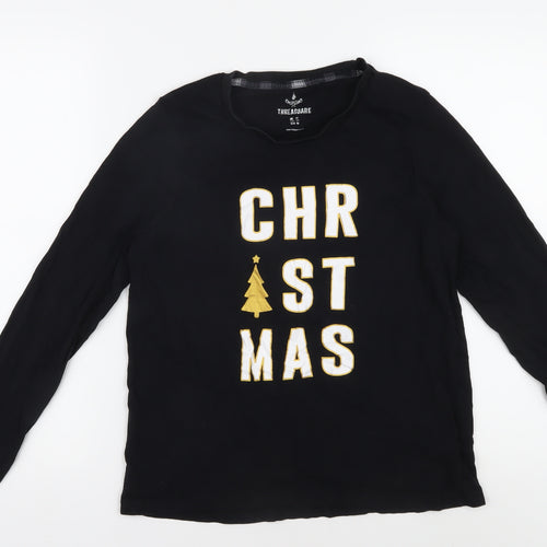 Threadbare Women's Black Christmas T-Shirt, Size 14, Cotton