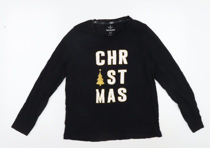 Threadbare Women's Black Christmas T-Shirt, Size 14, Cotton