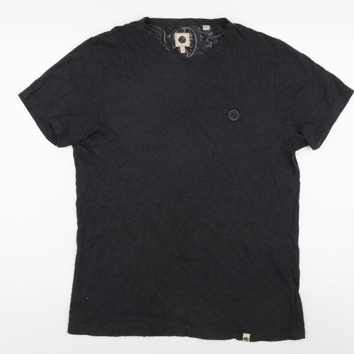 Pretty Green Men's Black M Solid Crew Neck T-Shirt