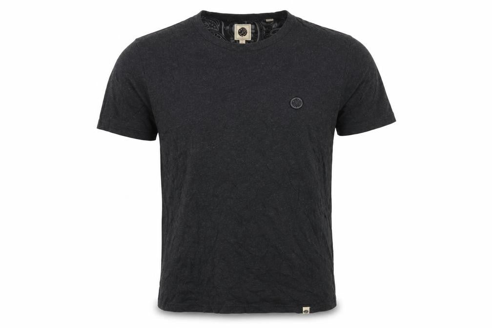 Front view of Pretty Green Men's Black M Solid Crew Neck T-Shirt