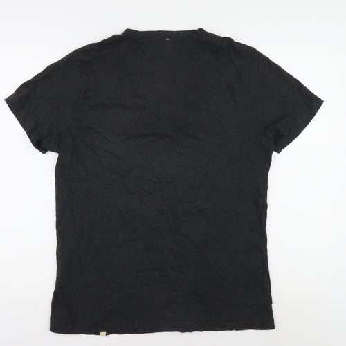 Pretty Green Men's Black M Solid Crew Neck T-Shirt