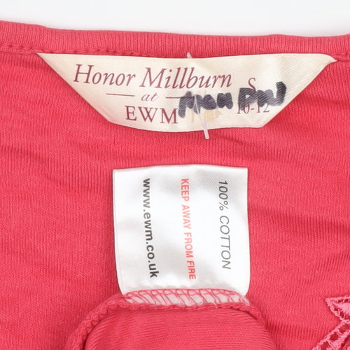 Honor Millburn Women's Pink Embroidered T-Shirt