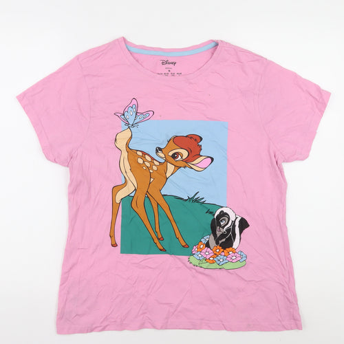 Disney Girls Pink Bambi T-Shirt, Size M, Casual Graphic Tee