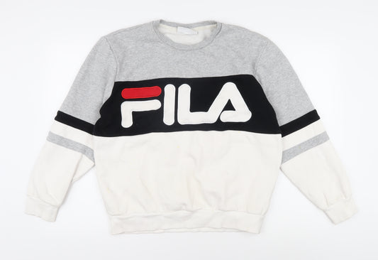 Fila Men's Grey Graphic Sweatshirt, Size M - Sporty Pullover