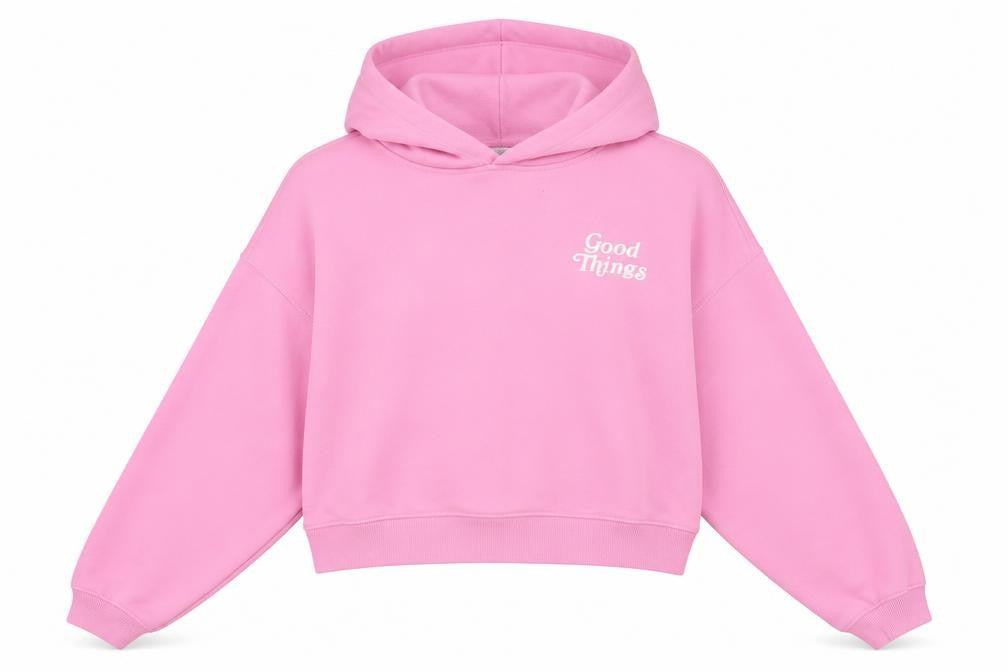 Front view of FB Sister Teen Pink Pullover Hoodie -, size S