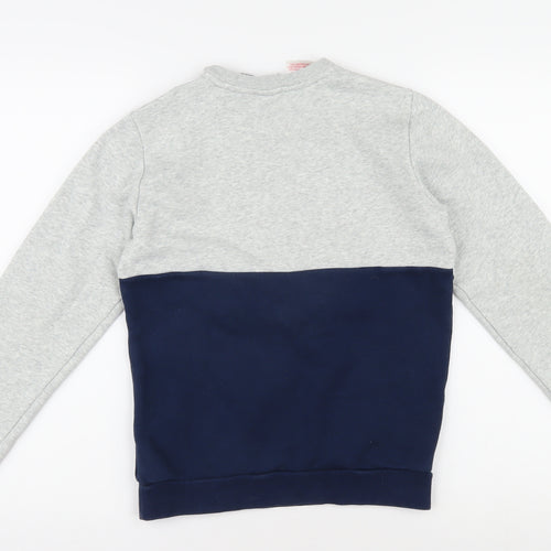 Adidas Boys Grey Blue Sweatshirt 12Y Logo Pullover