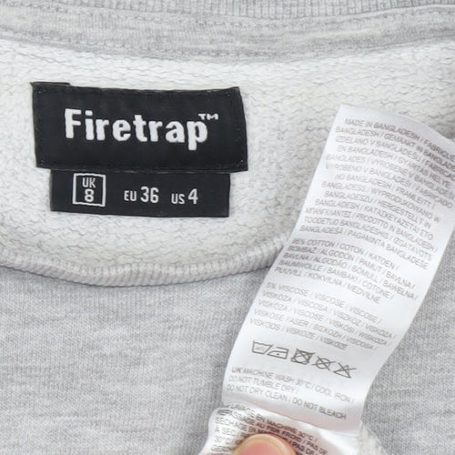 Firetrap Women's Grey Pullover Sweatshirt, Size 8